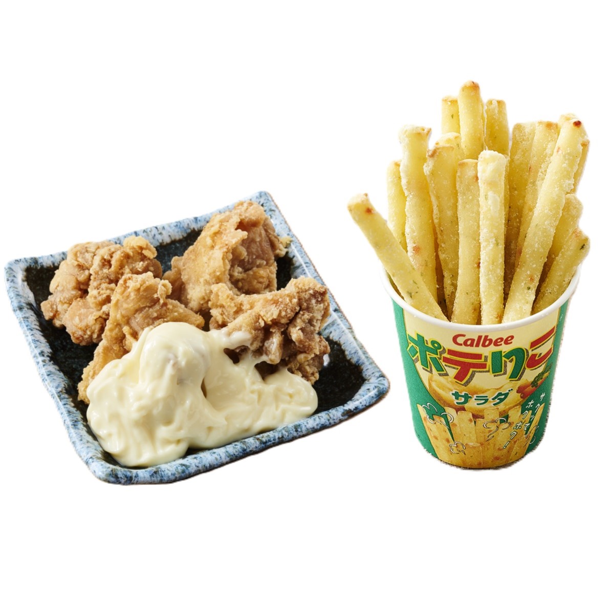 ポテりこ&鶏もものから揚げ4個  マヨネーズ（串カツ田中）