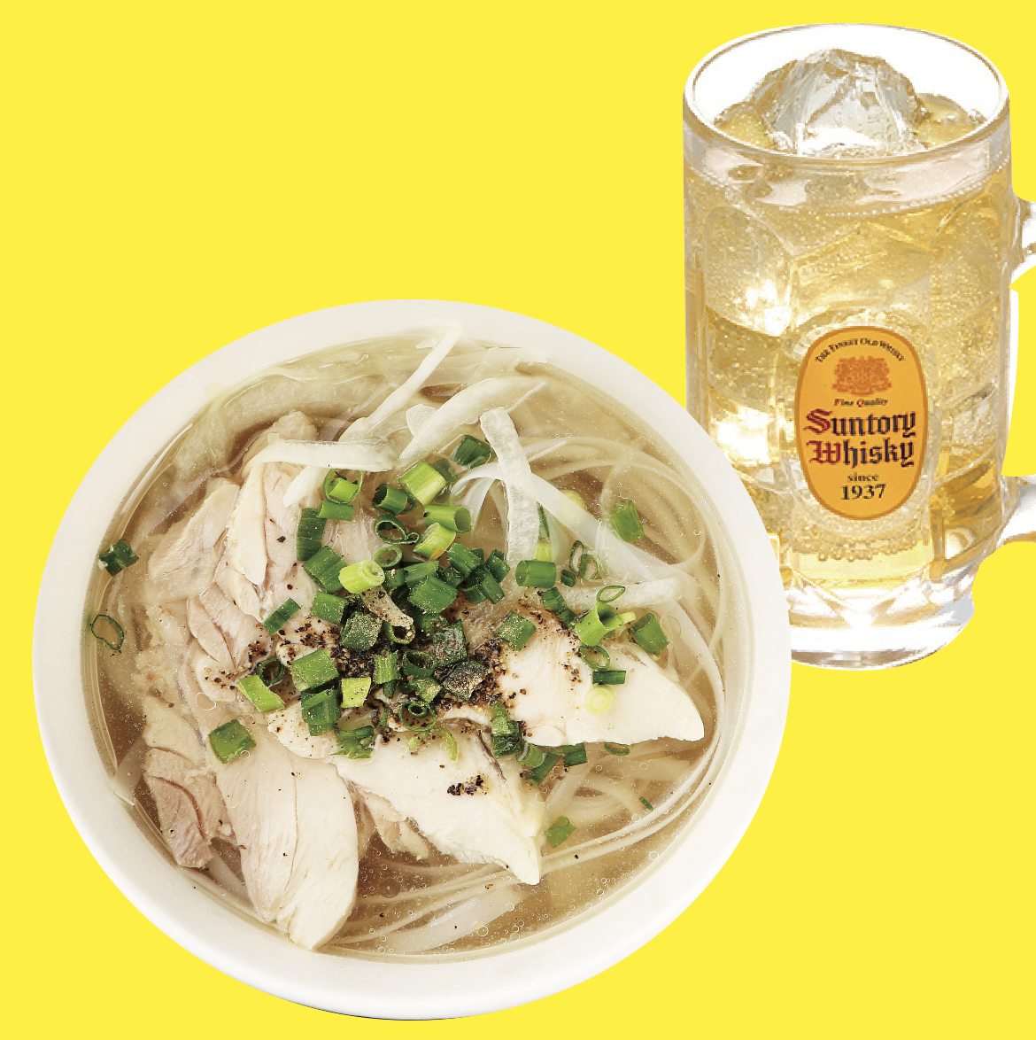鶏肉のフォーとハイボールセット（バインミーバインミー）