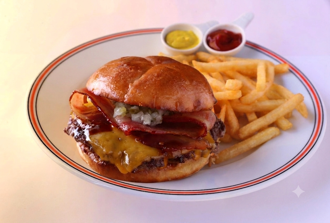 食品サンプル（チーズバーガー、ポテト） 食品サンプル】リアルで